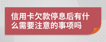 信用卡欠款停息后有什么需要注意的事項(xiàng)嗎