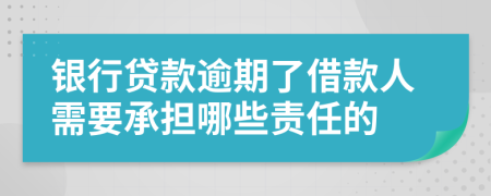 銀行貸款逾期了借款人需要承擔(dān)哪些責(zé)任的