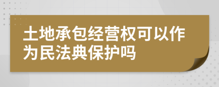 土地承包經(jīng)營權(quán)可以作為民法典保護嗎