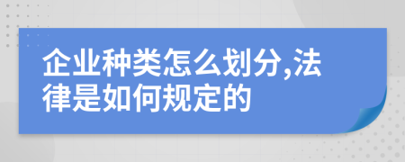 企業(yè)種類(lèi)怎么劃分,法律是如何規(guī)定的