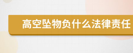 高空墜物負(fù)什么法律責(zé)任