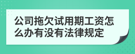 公司拖欠試用期工資怎么辦有沒有法律規(guī)定