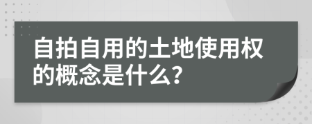 自拍自用的土地使用權(quán)的概念是什么？