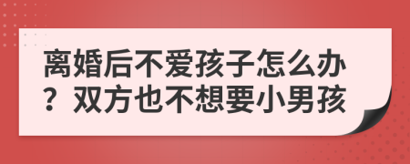 離婚后不愛孩子怎么辦？雙方也不想要小男孩
