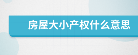 房屋大小產(chǎn)權什么意思