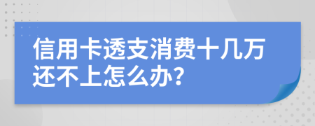 信用卡透支消費十幾萬還不上怎么辦？