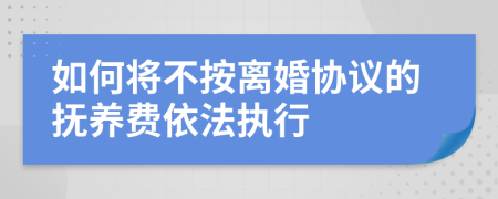 如何將不按離婚協(xié)議的撫養(yǎng)費(fèi)依法執(zhí)行