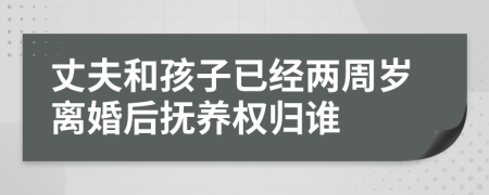 丈夫和孩子已經(jīng)兩周歲離婚后撫養(yǎng)權(quán)歸誰