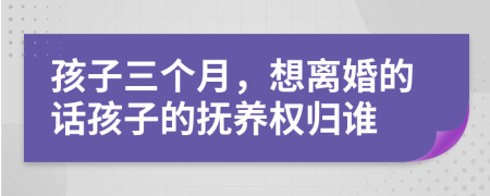 孩子三個月，想離婚的話孩子的撫養(yǎng)權(quán)歸誰