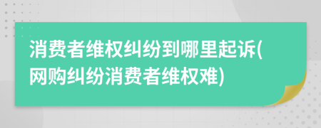 消費者維權(quán)糾紛到哪里起訴(網(wǎng)購糾紛消費者維權(quán)難)
