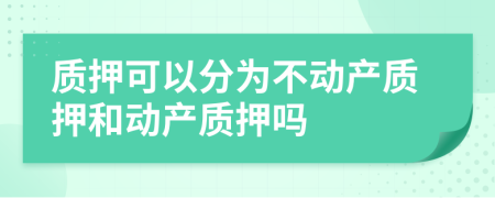 質押可以分為不動產質押和動產質押嗎