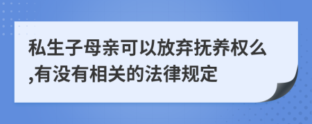 私生子母親可以放棄撫養(yǎng)權(quán)么,有沒(méi)有相關(guān)的法律規(guī)定