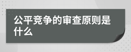 公平競(jìng)爭(zhēng)的審查原則是什么