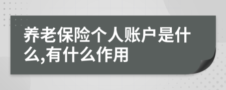 養(yǎng)老保險(xiǎn)個(gè)人賬戶是什么,有什么作用