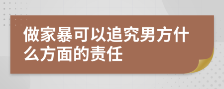 做家暴可以追究男方什么方面的責(zé)任