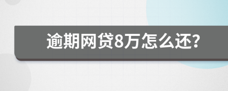 逾期網(wǎng)貸8萬怎么還？