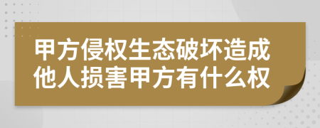 甲方侵權(quán)生態(tài)破壞造成他人損害甲方有什么權(quán)
