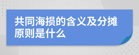 共同海損的含義及分攤原則是什么