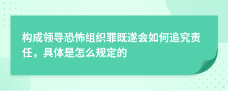 構(gòu)成領(lǐng)導(dǎo)恐怖組織罪既遂會如何追究責任，具體是怎么規(guī)定的