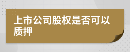 上市公司股權(quán)是否可以質(zhì)押