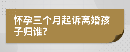 懷孕三個(gè)月起訴離婚孩子歸誰(shuí)？