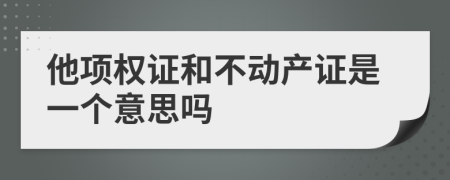 他項(xiàng)權(quán)證和不動(dòng)產(chǎn)證是一個(gè)意思嗎
