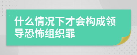 什么情況下才會構(gòu)成領(lǐng)導(dǎo)恐怖組織罪