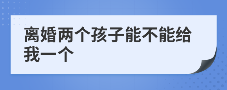 離婚兩個孩子能不能給我一個