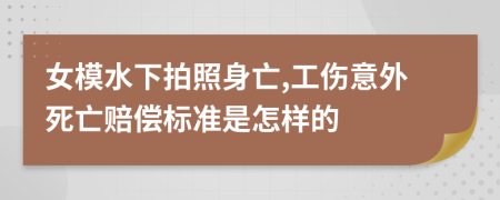 女模水下拍照身亡,工傷意外死亡賠償標(biāo)準(zhǔn)是怎樣的