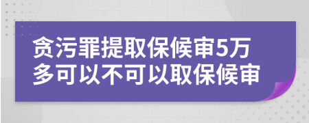 貪污罪提取保候審5萬多可以不可以取保候審