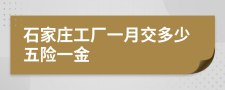 石家莊工廠一月交多少五險一金