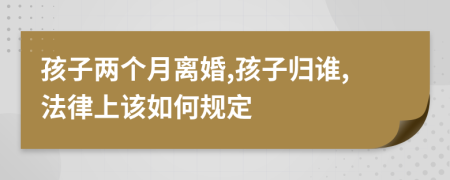 孩子兩個月離婚,孩子歸誰,法律上該如何規(guī)定