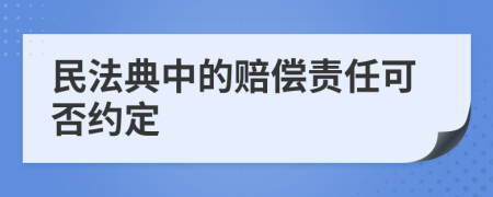 民法典中的賠償責任可否約定