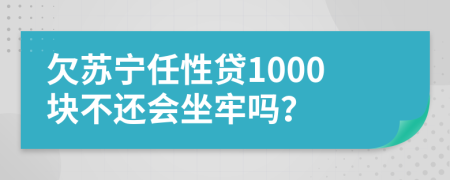 欠蘇寧任性貸1000塊不還會(huì)坐牢嗎？