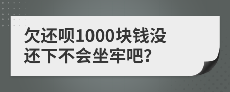 欠還唄1000塊錢沒還下不會(huì)坐牢吧？