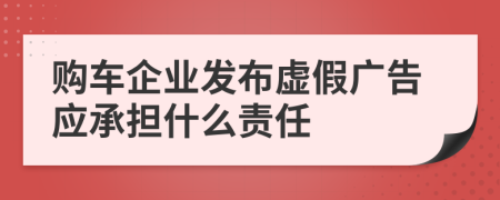 購車企業(yè)發(fā)布虛假廣告應(yīng)承擔(dān)什么責(zé)任