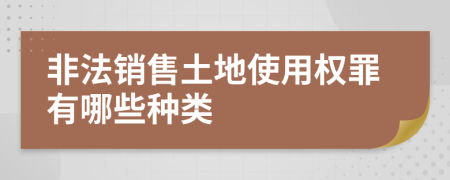 非法銷售土地使用權罪有哪些種類
