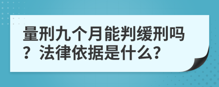 量刑九個(gè)月能判緩刑嗎？法律依據(jù)是什么？
