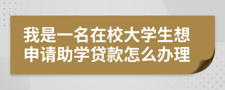 我是一名在校大學(xué)生想申請(qǐng)助學(xué)貸款怎么辦理
