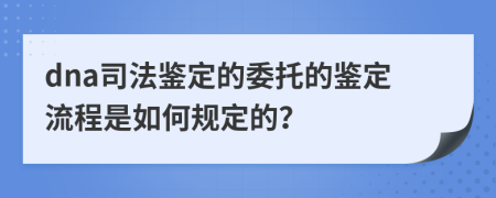 dna司法鑒定的委托的鑒定流程是如何規(guī)定的？