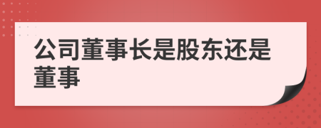 公司董事長(zhǎng)是股東還是董事