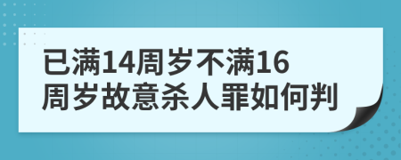 已滿14周歲不滿16周歲故意殺人罪如何判