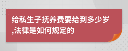 給私生子撫養(yǎng)費(fèi)要給到多少歲,法律是如何規(guī)定的