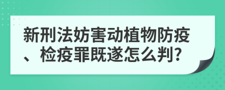 新刑法妨害動(dòng)植物防疫、檢疫罪既遂怎么判?