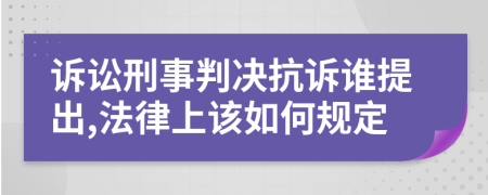 訴訟刑事判決抗訴誰提出,法律上該如何規(guī)定