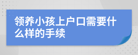 領養(yǎng)小孩上戶口需要什么樣的手續(xù)