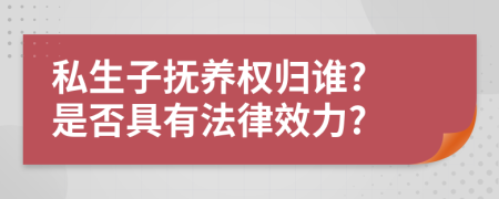 私生子撫養(yǎng)權歸誰? 是否具有法律效力?