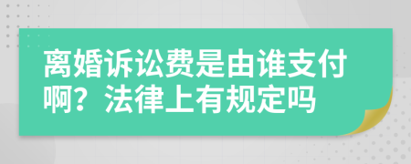 離婚訴訟費(fèi)是由誰(shuí)支付啊？法律上有規(guī)定嗎