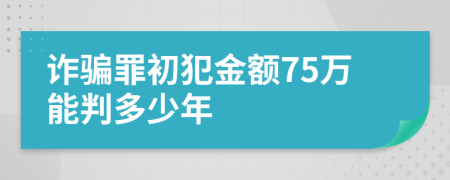 詐騙罪初犯金額75萬(wàn)能判多少年