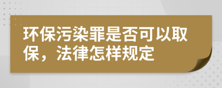 環(huán)保污染罪是否可以取保，法律怎樣規(guī)定